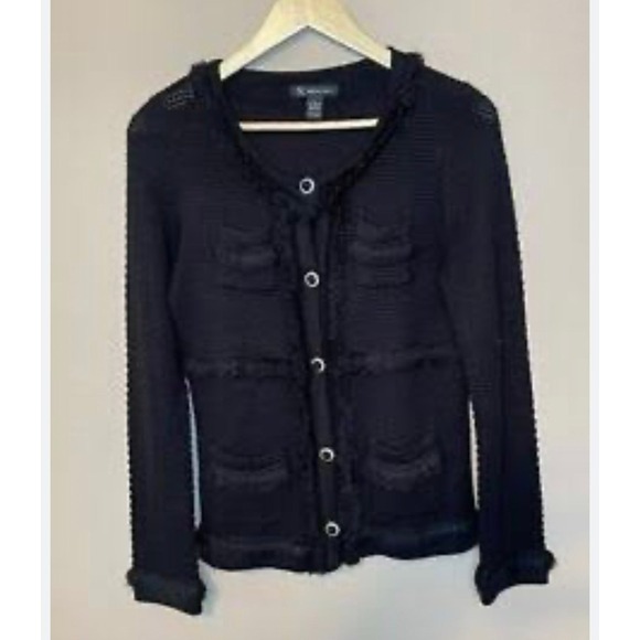 INC INTERNATIONAL CONCEPTS Women's black Cardigan size Large‎ - Picture 3 of 5